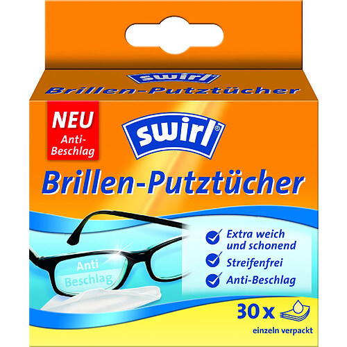 swirl Lingettes nettoyantes pour lunettes, emballage de 30 ()