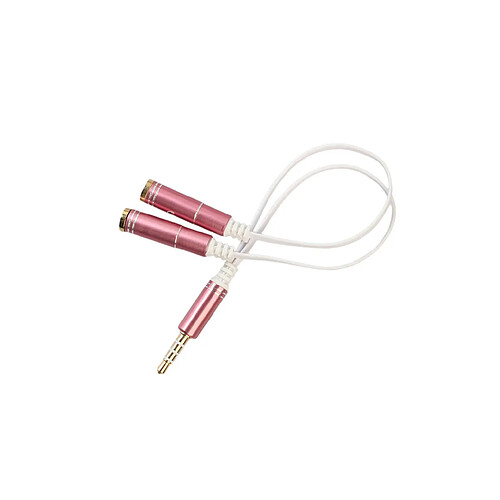 LUUCOZK Répartiteur de casque TRRS 3,5 mm - Adaptateur de casque mâle 4 pôles vers double femelle - Or rose