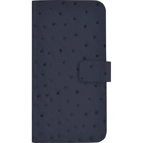 BIGBEN Etui folio en cuir bleu façon Autruche pour iPhone 6 et iPhone 6S