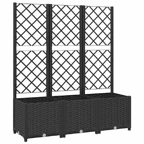 Maison Chic Jardinière,Bac à fleurs avec treillis - pot de fleur Noir 120x40x136 cm PP -GKD39713