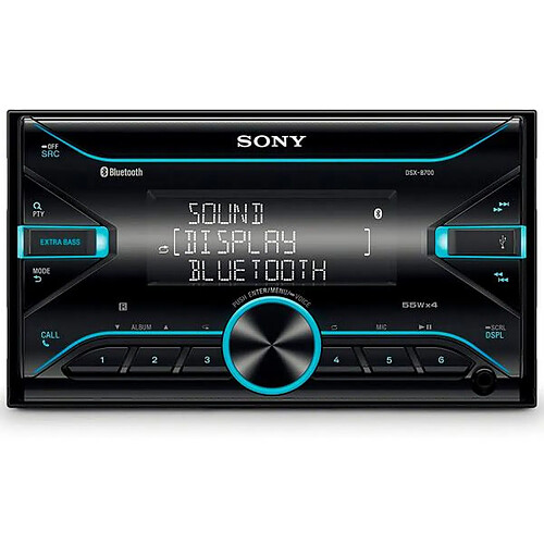 Sony Dsx-b700 Receptor Multimedia Din Doble Bluetooth 4x55w Para El Coche Con Control Por Voz Extrabass Usb Aux