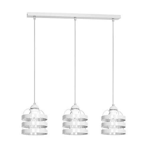 HOMEMANIA Lampe à suspension Lars White - Chandelier - Plafond - Blanc en Métal, 70 x 15 x 70 cm, 3 x E27, 60W