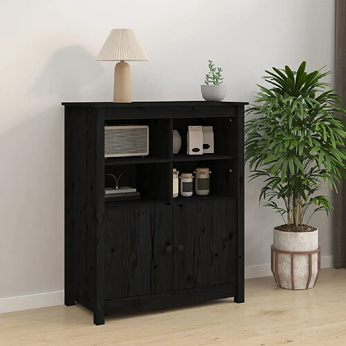 vidaXL Buffet Noir 83x41,5x100 cm Bois massif de pin