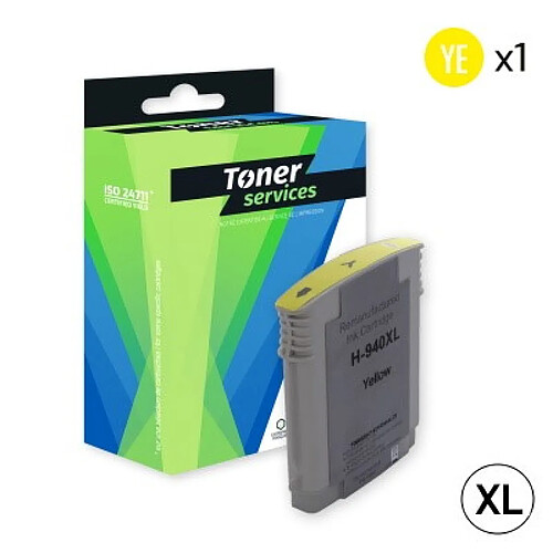 TONER SERVICES Compatible HP 940XL Cartouche Jaune C4909AE (H940XLY)