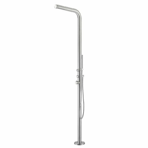 Sined Budoni Inox 316l Douche Dexterieur Avec Mitigeur Et Douchette Inox Satine