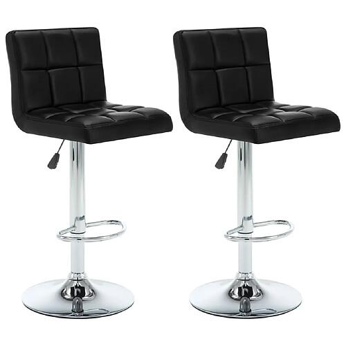 vidaXL Tabourets de bar lot de 2 noir similicuir