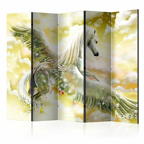 Paris Prix Paravent 5 Volets Pegasus Yellow 172x225cm