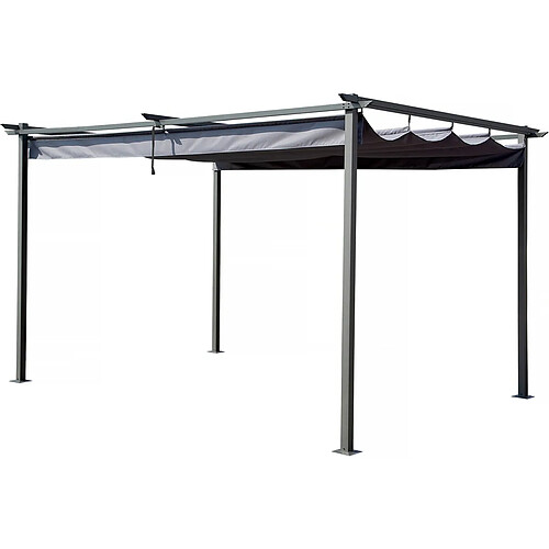 Habitat Et Jardin Pergola avec toit rétractable - 3 x 4 m - Gris