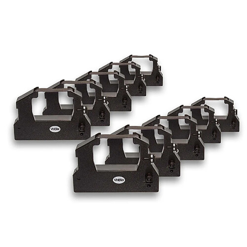 10 x bande d'encrage vhbw pour imprimante matricielle Fujitsu 2971 BCS, 2975, Auto Tote AT-3000 Receipt Printer, Briefcase ERC-28, C43S015227.