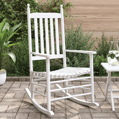 Maison Chic Lot de 2 Chaises à bascule sièges incurvés blanc sapin massif -GKD66886