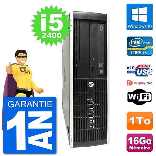 PC HP Compaq Pro 6300 SFF Intel i5-2400 RAM 16Go Disque Dur 1To Windows 10 Wifi · Occasion