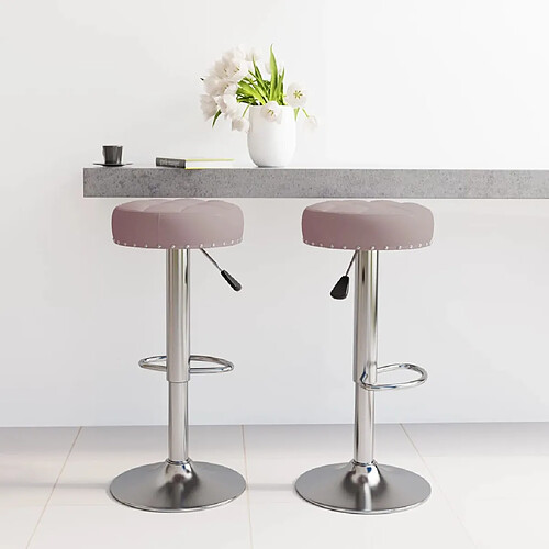 vidaXL Tabourets de bar lot de 2 taupe tissu