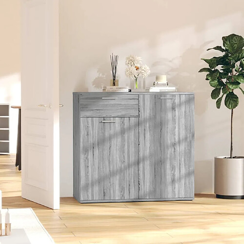 Maison Chic Buffet,Meuble de Rangement,commode pour salon,Cuisine Sonoma gris 80x36x75 cm Bois d'ingénierie -MN27167