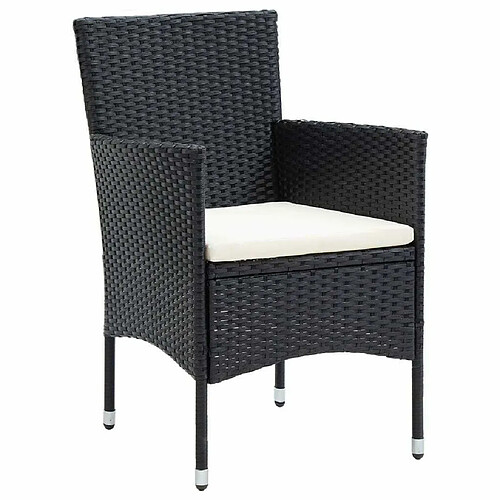 Maison Chic Lot de 4 Chaises de salle à manger de jardin - Fauteuil d'extérieur Résine tressée Noir -MN44008