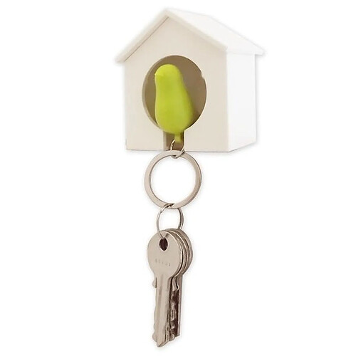 Totalcadeau Cabane range-clés et porte-clés oiseau oiseau vert