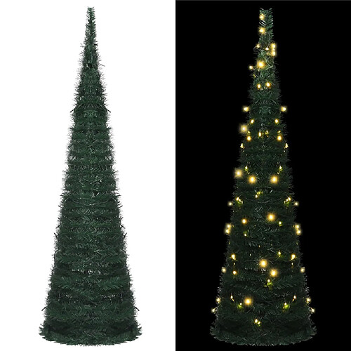 vidaXL Sapin de Noël artificiel pré-éclairé avec guirlandes vert 150cm