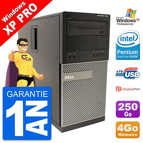 PC Tour Dell OptiPlex 790 MT Intel G630 RAM 4Go Disque Dur 250Go Windows XP · Occasion