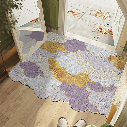 LUUCOZK Tapis de porte avant antidérapant pour entrée intérieure – Violet horizontal-120x160cm