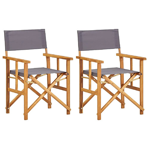 vidaXL Chaises de metteur en scène lot de 2 Bois massif d'acacia