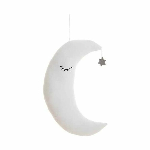 BigBuy Kids Coussin Lune Blanc 38 x 30 cm