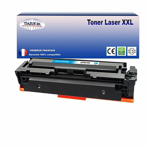 T3AZUR - Toner compatible avec Canon 046H pour Canon MF-732Cdw, MF-734Cdw, MF-735Cx Cyan - 5 000p