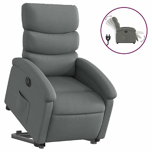 Maison Chic Fauteuil Relax pour salon, Fauteuil inclinable électrique gris foncé tissu -GKD15306