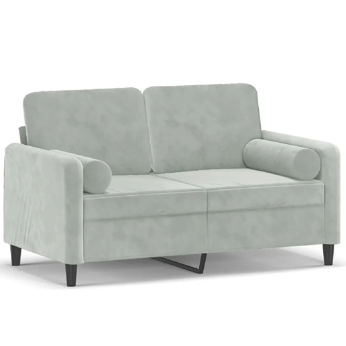 Maison Chic Canapé 2 places avec oreillers,Sofa de Salon,Canapé droit gris clair 120 cm velours -GKD627031