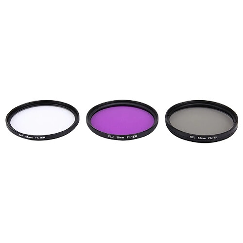 Wewoo Filtre Violet pour GoPro et Xiaomi Yi Sport Action Camera 3 en 1 Professionnel 58mm à lentille CPL + UV + FLD /