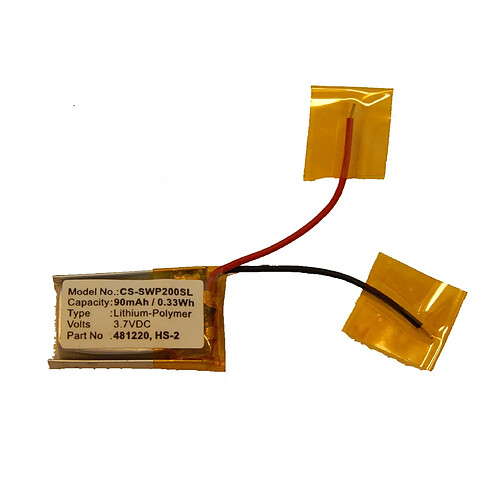 vhbw Li-Polymer Batterie 90mAh (3.7V) pour casque audio Samsung WE-P200, WE-P210, WE-P301 comme 481220, B481220, HS-2.