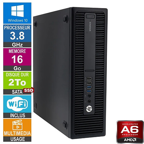 HP 705 G3 SFF A6-8570 3.80GHz 16Go/2To SSD Wifi W10 · Reconditionné