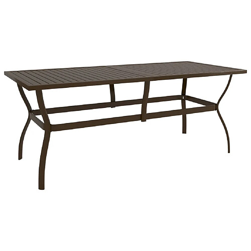 vidaXL Table de jardin Marron 190x80x72 cm Acier