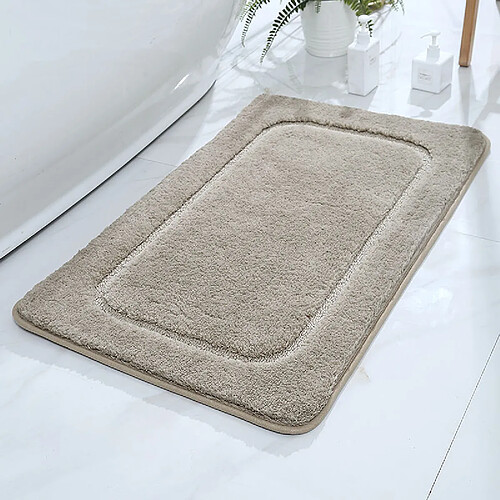 LUUCOZK Tapis de bain antidérapants absorbants à séchage rapide, décoration de salle de bain, couleur sable camel-40x60cm