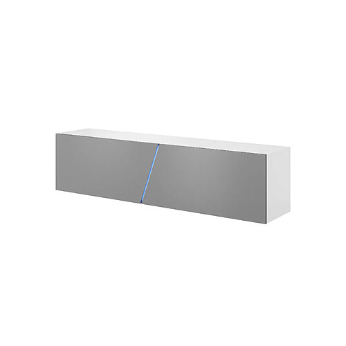 Vivaldi Meuble TV SLANT 160 Blanc/Gris Brillant RGB