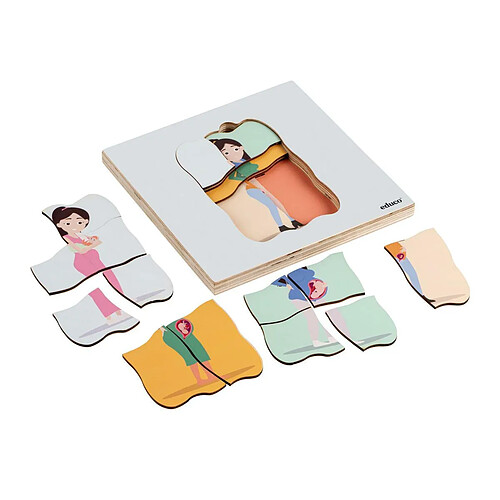 Educo Puzzle en Bois - Anatomie corps humain - jeu Montessori