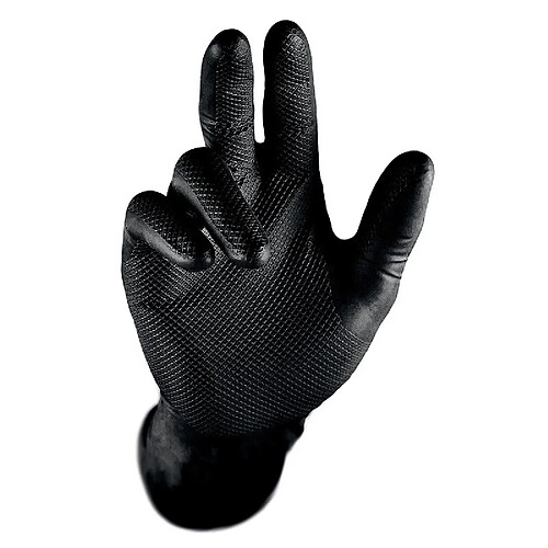 Pip Europe Gant jetable 246BK en nitrile Noir non poudré avec poignée texturée 6 mil 015 mm Boîte de 50 gants Taille 10