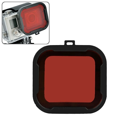 Wewoo Filtre rouge pour GoPro HERO4 / 3 + Polar Cube Snap-on de logement de plongée