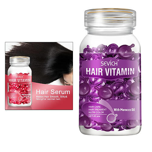 Capsule De Sérum De Vitamine De Cheveux Avec Des Cheveux De Réparation D'huile De Vitamines B5 Pour Les Femmes Orange