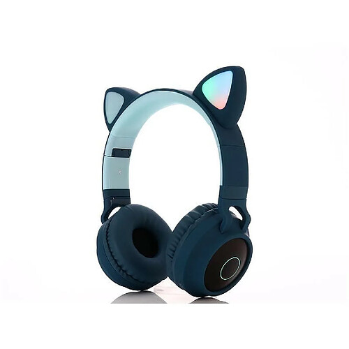 Justgreenbox Casque d'écoute Bluetooth 5.0 pour chat mignon, Bleu