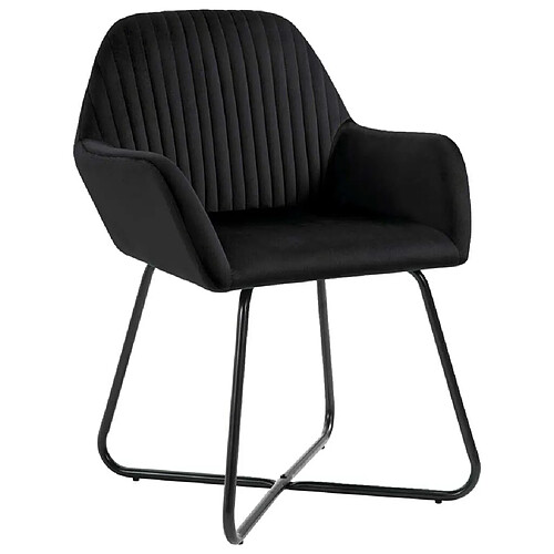 Maison Chic Lot de 6 Chaises à manger | Chaise de salle à manger cuisine noir velours -GKD57085