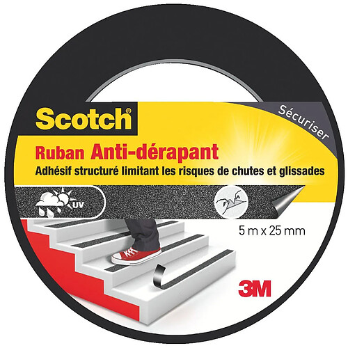 Bande antidérapante pour escaliers Scotch L5m l25mm