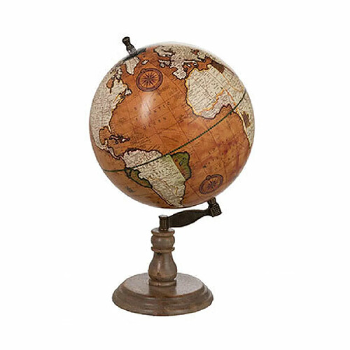 Mes Globe déco 30x30x53 cm en plastique orange et manguier marron