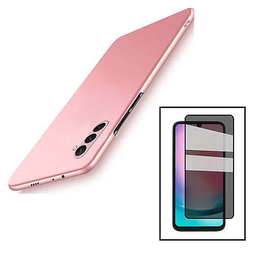 PHONECARE Kit Verre Trempé 5D Anti-Spy + Coque SlimShield pour Samsung Galaxy A24 4G - Rose