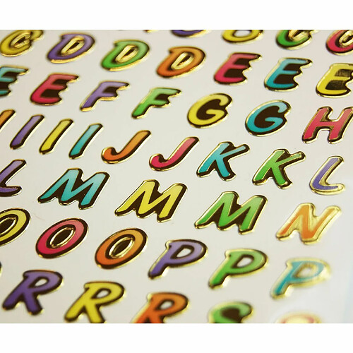 Youdoit 63 Autocollants - Alphabet Multicolore - Brillant - 1,8 cm