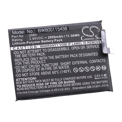 vhbw Li-Polymère batterie 2950mAh (3.85V) pour téléphone portable mobil smartphone comme BQ 3080