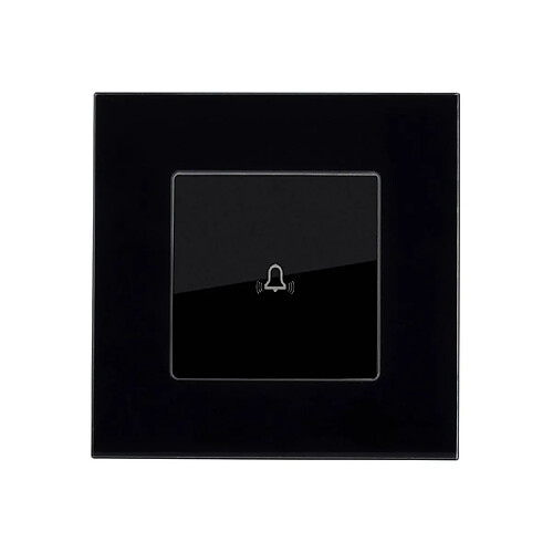 Ledkia Bouton Poussoir Simple avec Plaque Crystal Noir