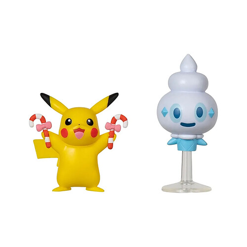 Jazwares Pokémon - Pack 2 figurines Battle Figure Set Edition de Noël : Pikachu, Sorbébé