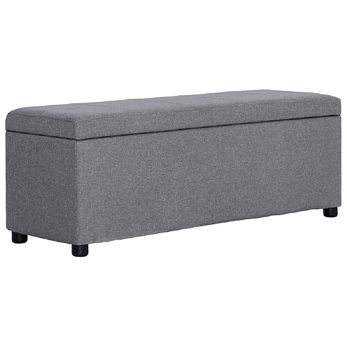 vidaXL Banc avec compartiment de rangement 116 cm Gris clair Polyester