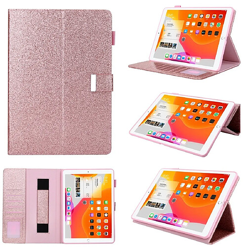 Wewoo Smart Cover Etui à rabat horizontal en cuir de style affaires pour iPad 5/6/7/8/9 avec support et fente cartecadre photoportefeuille et dragonnefonction veille et réveil or rose