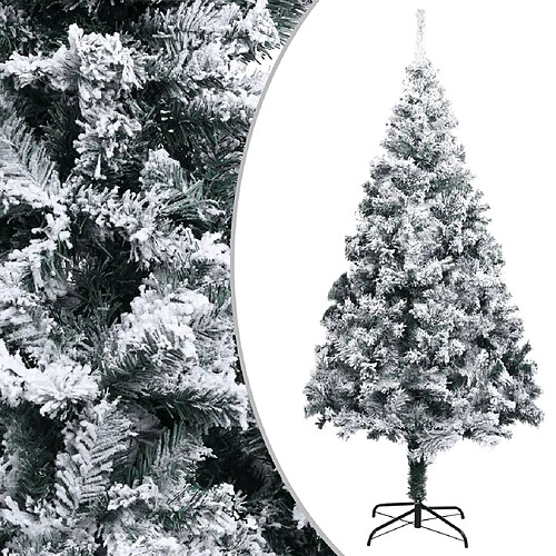 vidaXL Sapin de Noël artificiel avec neige floquée Vert 400 cm PVC