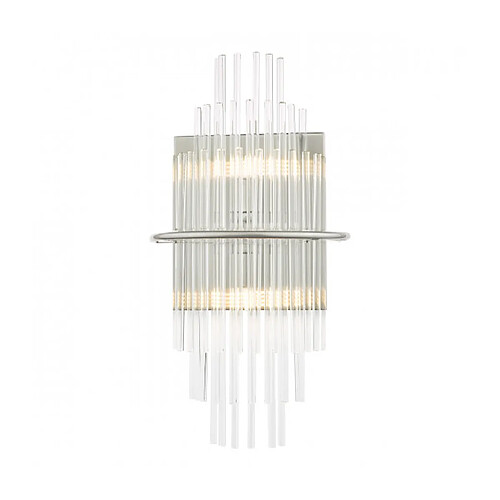 Luminaire Center Applique design Lukas Chrome poli,verre 2 ampoules 48cm